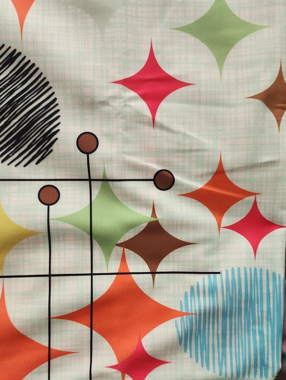Set Of Two Mid Century Modern Atomic Starburst Throw Pillowcases - Multicolor